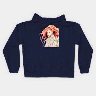 Red Hair Art Nouveau Portrait Kids Hoodie